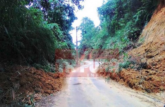 Landslides paralyzed Kamalpur-Kumarghat road 